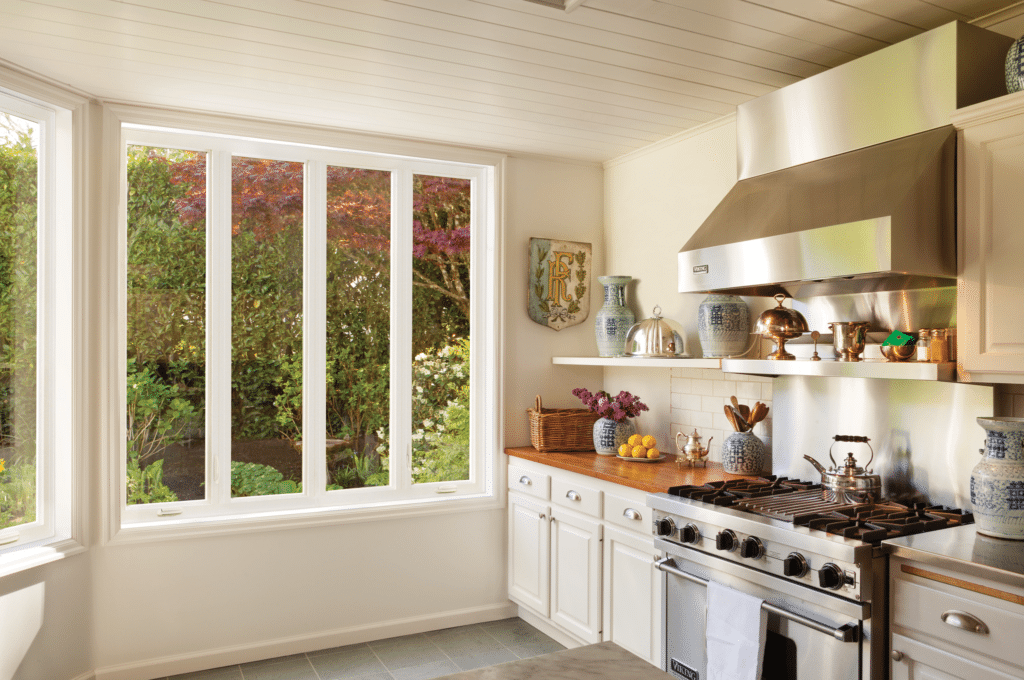 Residential windows in Hartford, CT in a kitchen.  This is a 4-lite casement window.